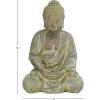 imageCosmoLiving by Cosmopolitan Ceramic Buddha Decorative Sculpture Meditating Home Decor Statue with Engraved Carvings and Relief Detailing Accent Figurine 8quot x 7quot x 12quot GrayBeige
