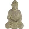 imageCosmoLiving by Cosmopolitan Ceramic Buddha Decorative Sculpture Meditating Home Decor Statue with Engraved Carvings and Relief Detailing Accent Figurine 8quot x 7quot x 12quot GrayBeige