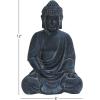 imageCosmoLiving by Cosmopolitan Ceramic Buddha Decorative Sculpture Meditating Home Decor Statue with Engraved Carvings and Relief Detailing Accent Figurine 8quot x 7quot x 12quot GrayGrayAntiqued Black