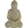 imageCosmoLiving by Cosmopolitan Ceramic Buddha Decorative Sculpture Meditating Home Decor Statue with Engraved Carvings and Relief Detailing Accent Figurine 8quot x 7quot x 12quot GrayBeige