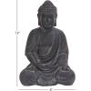 imageCosmoLiving by Cosmopolitan Ceramic Buddha Decorative Sculpture Meditating Home Decor Statue with Engraved Carvings and Relief Detailing Accent Figurine 8quot x 7quot x 12quot GrayGrayAntiqued Black