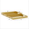 imageCosmoLiving by Cosmopolitan Plastic Geometric Mirrored Tray Set of 2 14quot 16quotW Gold