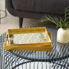 imageCosmoLiving by Cosmopolitan Plastic Geometric Mirrored Tray Set of 2 14quot 16quotW Gold