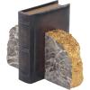 imageCosmoLiving by Cosmopolitan Polystone Geode Bookends with Gold Detailing Set of 2 5quotW 7quotH Gray