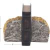 imageCosmoLiving by Cosmopolitan Polystone Geode Bookends with Gold Detailing Set of 2 5quotW 7quotH Gray