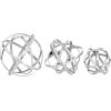 imageDeco 79 Aluminum Metal Geometric Decorative Sculpture Home Decor Statues Set of 2 Accent Figurines 10quot 8quotD SilverSilver