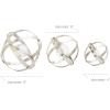 imageDeco 79 Aluminum Metal Geometric Decorative Sculpture Home Decor Statues Set of 2 Accent Figurines 10quot 8quotD SilverSilver