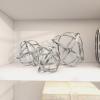 imageDeco 79 Aluminum Metal Geometric Decorative Sculpture Home Decor Statues Set of 2 Accent Figurines 10quot 8quotD SilverSilver