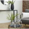 imageDeco 79 Aluminum Metal Geometric Decorative Sculpture Home Decor Statues Set of 2 Accent Figurines 10quot 8quotD SilverSilver