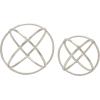 imageDeco 79 Aluminum Metal Geometric Decorative Sculpture Home Decor Statues Set of 2 Accent Figurines 10quot 8quotD SilverSilver