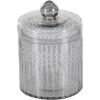 imageDeco 79 Glass Handmade Living Room Decorative Jars Decorative Container Set of 2 Jar with Lid 7quot 10quotH Gray