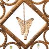 imageDeco 79 Metal Butterfly Windchime with Beads and Cone Bells 15quot x 1quot x 36quot BrassLARGE SIZE