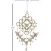 imageDeco 79 Metal Butterfly Windchime with Beads and Cone Bells 15quot x 1quot x 36quot BrassLARGE SIZE