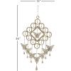 imageDeco 79 Metal Butterfly Windchime with Beads and Cone Bells 15quot x 1quot x 36quot BrassLARGE SIZE