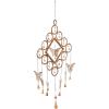 imageDeco 79 Metal Butterfly Windchime with Beads and Cone Bells 15quot x 1quot x 36quot BrassLARGE SIZE