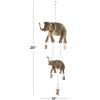 imageDeco 79 Metal Elephant Windchime with Bells 10quot x 2quot x 28quot Brass