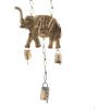 imageDeco 79 Metal Elephant Windchime with Bells 10quot x 2quot x 28quot Brass