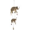 imageDeco 79 Metal Elephant Windchime with Bells 10quot x 2quot x 28quot Brass