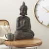 imageDeco 79 Polystone Buddha Decorative Sculpture Meditating Home Decor Statue with Engraved Carvings and Relief Detailing Accent Figurine 9quot x 6quot x 17quot BrownCONVENIENTLY SIZED