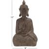 imageDeco 79 Polystone Buddha Decorative Sculpture Meditating Home Decor Statue with Engraved Carvings and Relief Detailing Accent Figurine 9quot x 6quot x 17quot Brown9 x 6 x 17