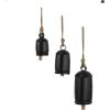 imageDeco 79 Rustic Metal Cowbell Decorative Bells 5quot 4quot 3quotH SilverBlack