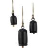 imageDeco 79 Rustic Metal Cowbell Decorative Bells 5quot 4quot 3quotH SilverBlack