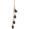 imageDeco 79 Rustic Metal Cowbell Decorative Bells 5quot 4quot 3quotH SilverBlack