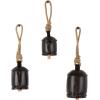 imageDeco 79 Rustic Metal Cowbell Decorative Bells 5quot 4quot 3quotH SilverBlack