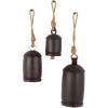 imageDeco 79 Rustic Metal Cowbell Decorative Bells 5quot 4quot 3quotH SilverBlack