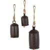 imageDeco 79 Rustic Metal Cowbell Decorative Bells 5quot 4quot 3quotH SilverBlack