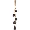 imageDeco 79 Rustic Metal Cowbell Decorative Bells 5quot 4quot 3quotH SilverBlack