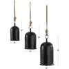 imageDeco 79 Rustic Metal Cowbell Decorative Bells 5quot 4quot 3quotH SilverBlack