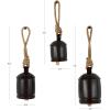 imageDeco 79 Rustic Metal Cowbell Decorative Bells 5quot 4quot 3quotH SilverBlack