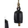 imageDeco 79 Rustic Metal Cowbell Decorative Bells 5quot 4quot 3quotH SilverBlack