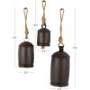 imageDeco 79 Rustic Metal Cowbell Decorative Bells 5quot 4quot 3quotH SilverBlack