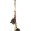 imageDeco 79 Rustic Metal Cowbell Decorative Bells 5quot 4quot 3quotH SilverBlack