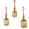 imageDeco 79 Rustic Metal Cowbell Decorative Bells 5quot 4quot 3quotH SilverGold