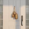 imageDeco 79 Rustic Metal Cowbell Decorative Bells 5quot 4quot 3quotH SilverGold