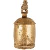 imageDeco 79 Rustic Metal Cowbell Decorative Bells 5quot 4quot 3quotH SilverGold