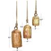 imageDeco 79 Rustic Metal Cowbell Decorative Bells 5quot 4quot 3quotH SilverGold