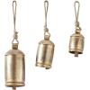 imageDeco 79 Rustic Metal Cowbell Decorative Bells 5quot 4quot 3quotH SilverGold