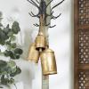 imageDeco 79 Rustic Metal Cowbell Decorative Bells 5quot 4quot 3quotH SilverGold