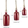 imageDeco 79 Rustic Metal Cowbell Decorative Bells 5quot 4quot 3quotH SilverRed