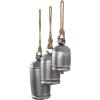 imageDeco 79 Rustic Metal Cowbell Decorative Bells 5quot 4quot 3quotH SilverSilver