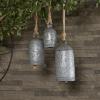 imageDeco 79 Rustic Metal Cowbell Decorative Bells 5quot 4quot 3quotH SilverSilver