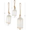 imageDeco 79 Rustic Metal Cowbell Decorative Bells 5quot 4quot 3quotH SilverWhite