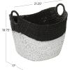 imageDeco 79 Seagrass Handmade Decorative and Functional Storage Basket Large Woven Basket Organizer with Ring Metal Handles Basket for Storage 21quot x 17quot x 19quot BrownBlack