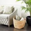 imageDeco 79 Seagrass Handmade Decorative and Functional Storage Basket Large Woven Basket Organizer with Ring Metal Handles Basket for Storage 21quot x 17quot x 19quot BrownBrown