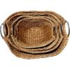 imageDeco 79 Seagrass Handmade Decorative and Functional Storage Basket Large Woven Basket Organizer with Ring Metal Handles Basket for Storage 21quot x 17quot x 19quot BrownBrown