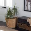 imageDeco 79 Seagrass Handmade Decorative and Functional Storage Basket Large Woven Basket Organizer with Ring Metal Handles Basket for Storage 21quot x 17quot x 19quot BrownBrown